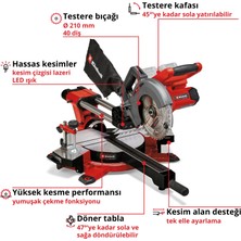 Einhell TE-SM 36/210 Li - Solo, Akülü Gönye Testere (Akü ve şarj cihazı dahil değildir)