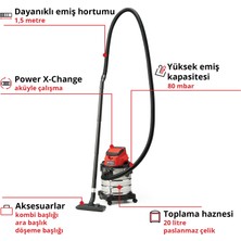 Einhell TC-VC 18/20 Li S - Solo, Akülü Islak/Kuru Süpürge (Akü ve şarj cihazı dahil değildir)