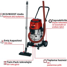 Einhell TE-VC 36/30 Li S - Solo, Akülü Islak/Kuru Süpürge (Akü ve şarj cihazı dahil değildir)