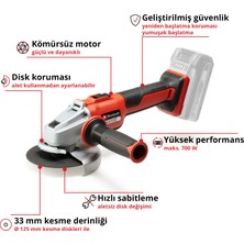 Einhell AXXIO 18/125 Q - Solo, Akülü Avuç Taşlama (Akü ve şarj cihazı dahil değildir)