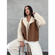 Kadın Deri Mont ve Ceket 22351 Kahve