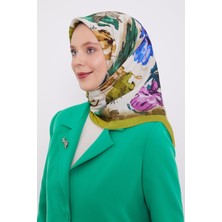 Lêvi D'or Misket Limon Soyut Desen Modal İpek Eşarp