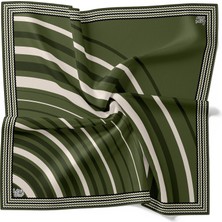 Lêvi D'or Yeşil Yarım Daire Twill İpek Eşarp