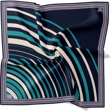 Lêvi D'or Turkuaz Yarım Daire Twill İpek Eşarp
