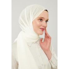 Lêvi D'or Beyaz Düz Renk Frozen Krep Şal