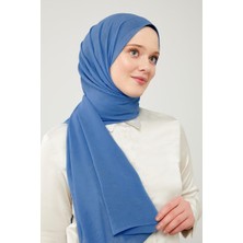 Lêvi D'or Mavi Düz Renk Frozen Krep Şal