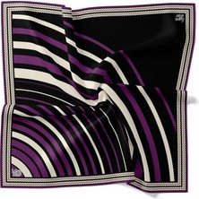 Lêvi D'or Mor Yarım Daire Twill İpek Eşarp