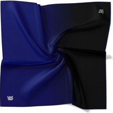 Lêvi D'or Lacivert Geçişli Twill İpek Eşarp