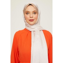 Lêvi D'or Açık Vizon Halka Desen Monogram Şal