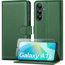 M.tk moveteck Samsung Galaxy A16 5g Kılıf 360 Cüzdanlı Standlı Kartlıklı Deri Dokulu Kartvizitli Silikon + Ekran Koruyucu Cam Set