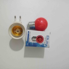 Blue Lighting 2 Adet Kırmızı Ampul ve 1 Adet Anahtarlı Duy
