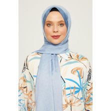 Lêvi D'or Buz Mavisi Halka Desen Monogram Şal