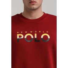 New World Polo Bisiklet Yaka Lacivert Slim Fit Sweatshirt 24FWM60186