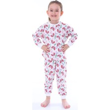 Isob Ekru Paw Petrol Desenli %100 Pamuk Kız Çocuk Pijama Takımı 3-8 Yaş 31206-E