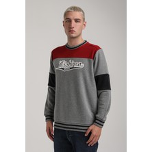 New World Polo Bisiklet Yaka Lacivert Slim Fit Sweatshirt 24FWM60192