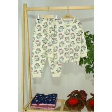 Isob Ekru Hello Kity Desenli %100 Pamuk Kız Çocuk Pijama Takımı 3-12 Yaş 11211-E