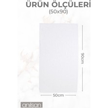 Anılsan 25'li Beyaz El Havlusu - 50 x 90  cm , 225 Gr,  Pamuk, Spa ve Otel Havlusu, Günlük Kullanıma Uygun