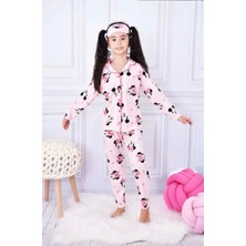 Pjkö Mickey Desenli Pembe Uzun Kollu Önden Düğmeli Kız Çocuk Pijama Takımı 4-12 Yaş 570U