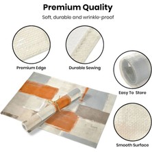 Skyzeda Modern Sanat Yemek Masası Placemats 6 Set Turuncu Soyut Resim Placemats (Yurt Dışından)