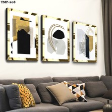 Zevahir Mobilya Dekorasyon Kolaj Çizim Gold Pleksili Mdf Tablo