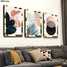 Zevahir Mobilya Dekorasyon Kolaj Çizim Gold Pleksili Mdf Tablo