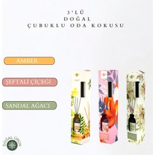 La Melisse Fragrances 3'lü Set Amber, Şeftali Çiçeği, Sandalağacı Bambu Çubuklu Doğal Oda Kokusu Reed Diffuser 50 ml