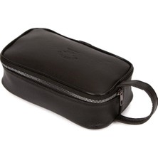 Newish Erkek Siyah Deri Portföy Clutch Traş Kozmetik Bakım ve Günlük El Çantası new277