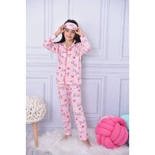 Pjkö Barbie Desenli Pembe Uzun Kollu Önden Düğmeli Kız Çocuk Pijama Takımı 4-12 Yaş 592U