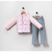 Necix's Şişme Yelekli Kot Pantolonlu Kız Takım Pembe 234229