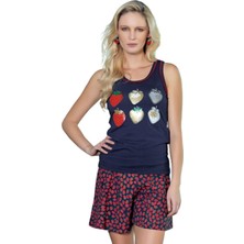 2490 Berrak Çilekli Bayan Şortlu Takım