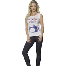 Berrak Kadın Denim Baskılı Tayt Takım 2481