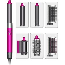 Jhy X9 6in1 Saç Şekilendirici Gül Kırmızı Hızlı Isınma Teknolojisi ile 40 mm ve 30 mm Maşa Başlıkları