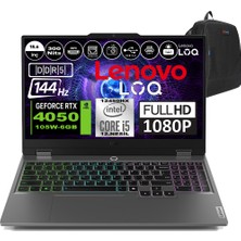 Lenovo Loq Intel Core I5 12450HX 32GB 1tb SSD RTX4050 6gb 105W Freedos 144HZ 300NİTS 15.6" Fhd Taşınabilir Bilgisayar 83GS009ATRF10+ Zetta Çanta