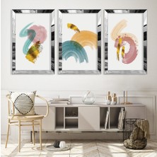 Zevahir Mobilya Dekorasyon Soyut Desen Gümüş Pleksi Kenar Mdf Tablo