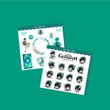 Minithingsart Genshin-Venti 2 Adet Sticker Set Parlak Kağıt