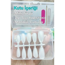Easy Beauty 100 Adet Badem Takma Tırnak Orta Uzunlukta Yeni Nesil Mat Dizayn Yapıştırıcı Hediyeli