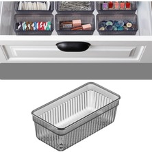Modüler Çekmece Içi Düzenleyici - Banyo Makyaj Takı Organizer Ofis Düzenleyici 15,3 x 7,8 cm  Antrasit