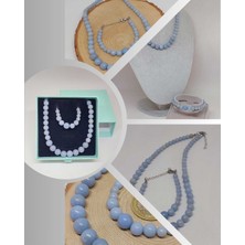 Yaşam Tohumu Galaksi Serisi Angelit Taşı Kolye & Bileklik Seti