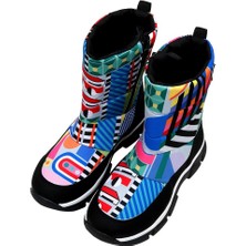 Dogo Kadın Vegan Çok Renkli Kar Botu - Geometric Tasarım