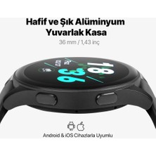 Ttec 2SW05S Tempus Pro Amoled Ekranlı Yuvarlak Alumınyum Kasa Akıllı Saat Sıyah