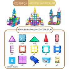 Magblock 3D Manyetik Bloks Zeka Geliştirici Oyuncak - 128 Parça