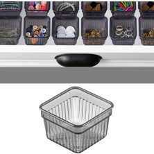 Modüler Çekmece Içi Düzenleyici - Banyo Makyaj Takı Organizer Ofis Düzenleyici 7,8 x 7,8  cm  Antrasit