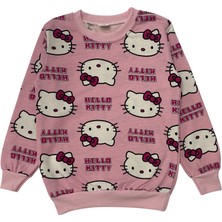 Şeker Kids Kız Çocuk Iki Iplik Pamuklu Şardonlu Pembe Hello Kitty Desen Uzun Kollu Pijama Takımı