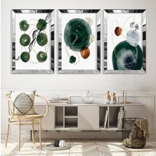 Soyut Desen Gümüş Pleksi Kenar Mdf Tablo