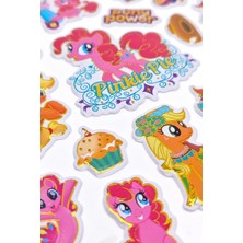 Pony Renkli Unicorn Kabartmalı Sticker Yapıştırma