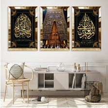 Zevahir Mobilya Dekorasyon Kabe Kapısı Dini Gold Pleksi Kenar Mdf Tablo