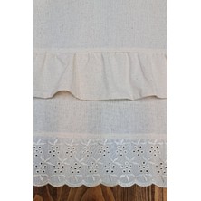 Naturel Fırfırlı Runner Vintage 40X110 cm Fistolu