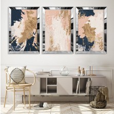 Zevahir Mobilya Dekorasyon Soyut Desen Şekiller Gümüş Pleksi Kenar Mdf Tablo