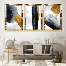 Zevahir Mobilya Dekorasyon Soyut Desen Gümüş Pleksi Kenar Mdf Tablo