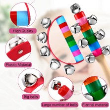 Echo Chicly 10 Adet El Çanları Gökkuşağı Saplı Kızak Çanları Elde Tutulan Ahşap Çanlar (Yurt Dışından)